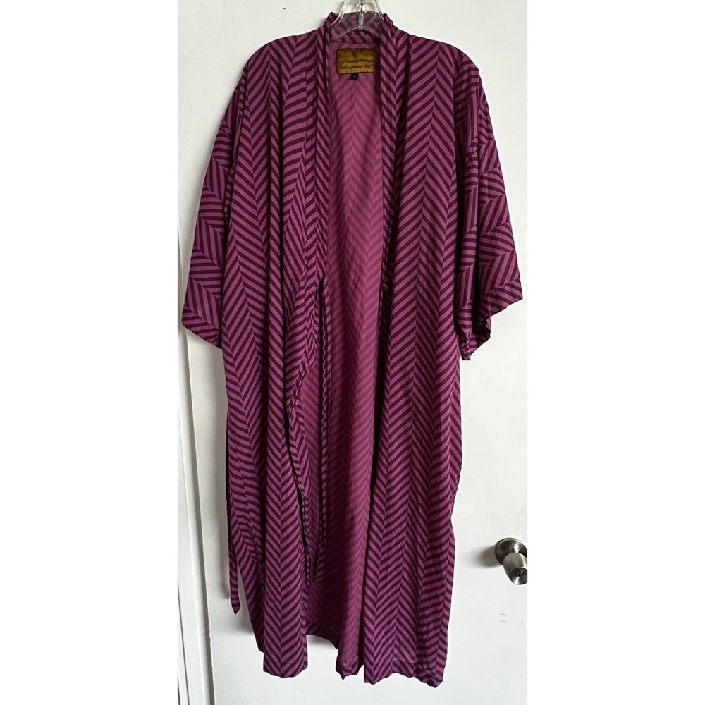 Four Seasons Resort Bali at Jimbaran Bay Cotton Kimono‎ Robe Purple Chevron M